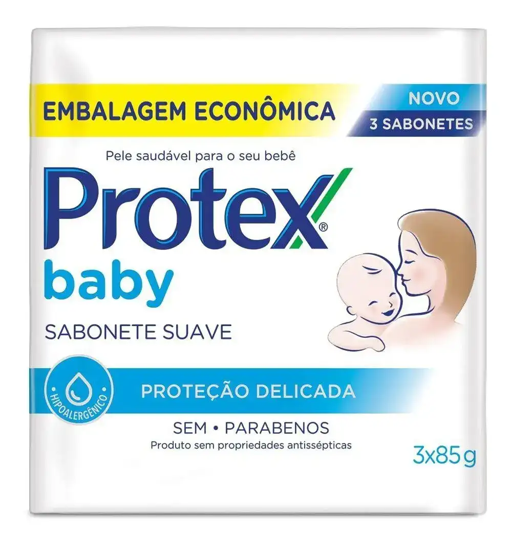 Sabonete Em Barra Para Bebê Protex Baby Delicate Care 85g 3 Unidades