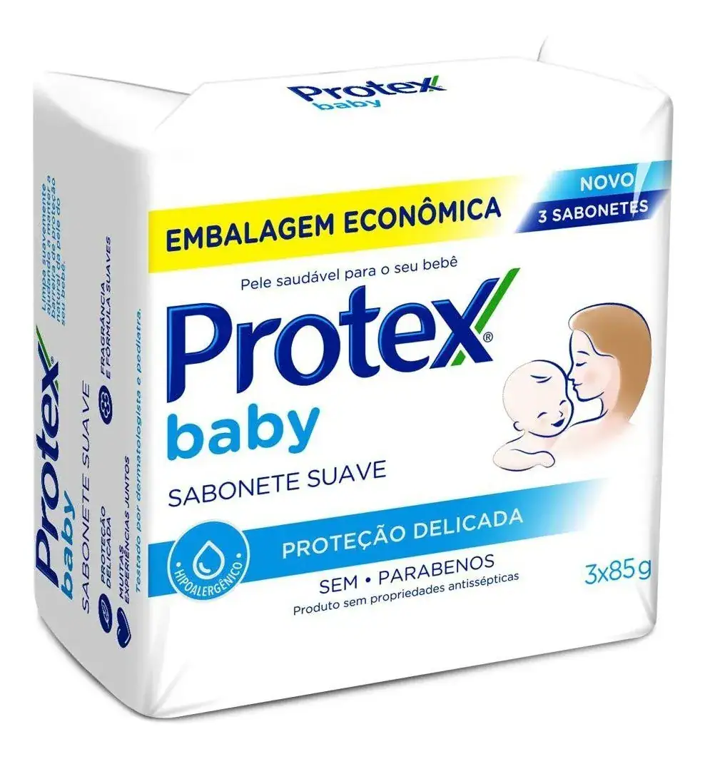 Sabonete Em Barra Para Bebê Protex Baby Delicate Care 85g 3 Unidades - Imagem 6