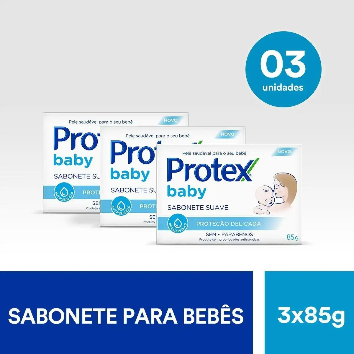 Sabonete Em Barra Para Bebê Protex Baby Delicate Care 85g 3 Unidades - Imagem 7