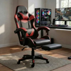 Cadeira Gamer Premium Escritório Confortável Giratória 360º Reclinável Setup Jogos Cor Vermelho
