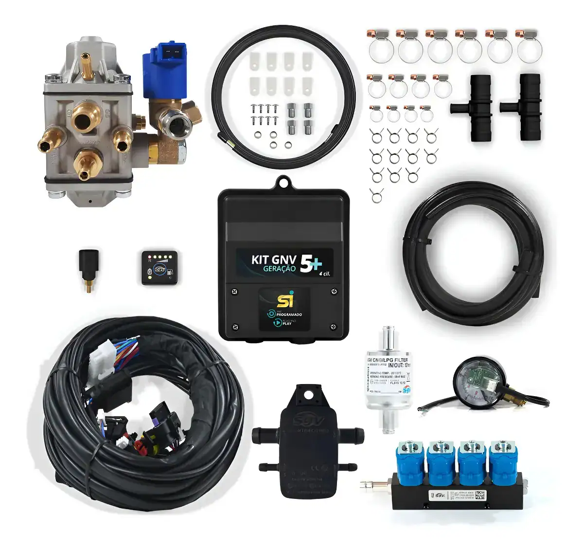 Kit Gnv 5+ Sgv Quinta Geração 4cc + Tubo De Alta Pressão - Imagem 4