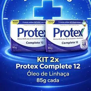 Kit 02 Sabonete Barra Protex Complete 12 Antibacteriano 85g