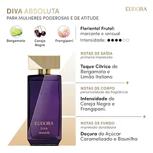 Colônia Eudora Feminino Diva Absoluta 100ml Volume da unidade 100 mL