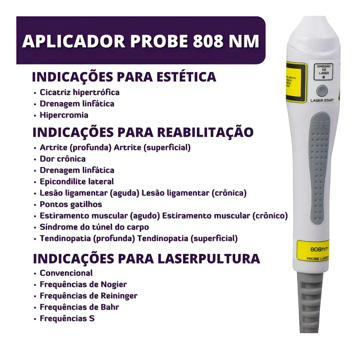 Laserpulse Ibramed Aparelho Laser Caneta 808nm Fisioterapia - Imagem 3