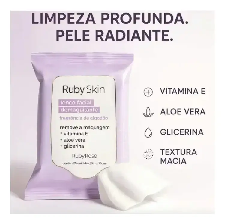 Lenço Demaquilante Basics Hb203 Rubyrose - Imagem 4