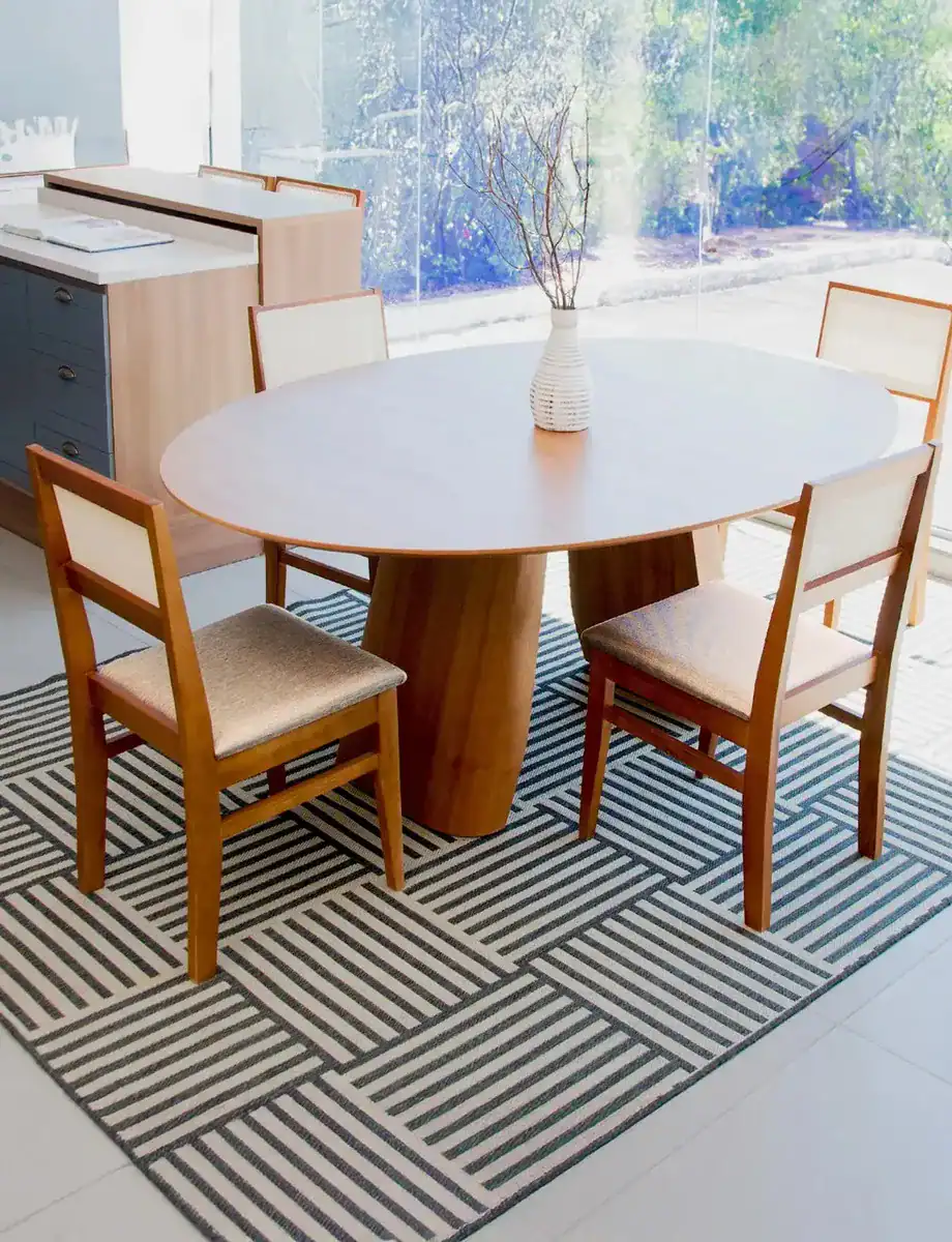 Kit Conjunto 2 Cadeiras Sala De Jantar Cozinha Varanda Madeira Maciça Eucalipto Roma Encosto Tela Clássica Assento Estofado Elegante Conforto Linho Espuma D23 Firme Resistente Já Montada Bege Lessul - Imagem 3