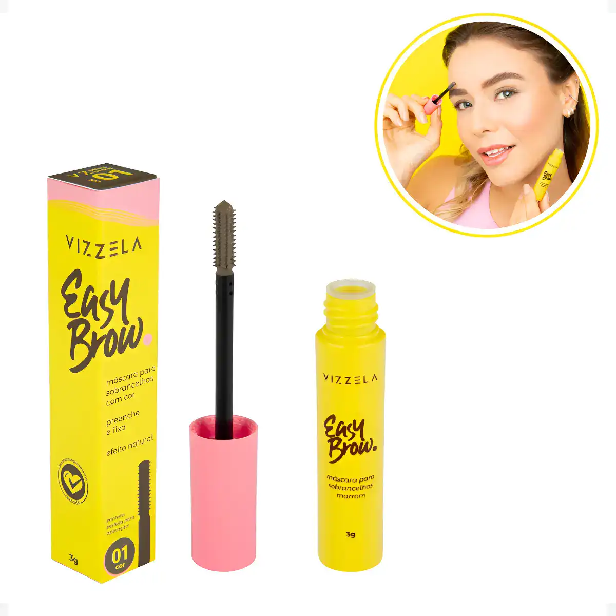 Mascara Para Sobrancelha Em Gel Cor Fixa E Preenche Vizzela