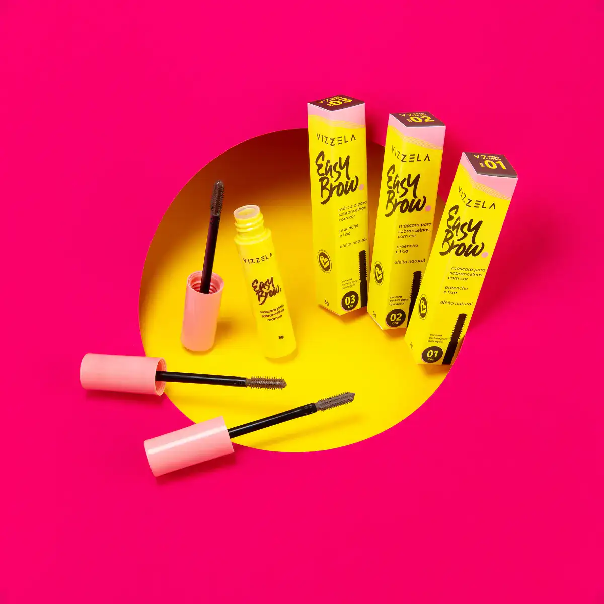 Mascara Para Sobrancelha Em Gel Cor Fixa E Preenche Vizzela - Imagem 2