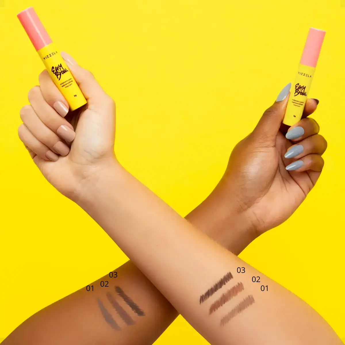 Mascara Para Sobrancelha Em Gel Cor Fixa E Preenche Vizzela - Imagem 4
