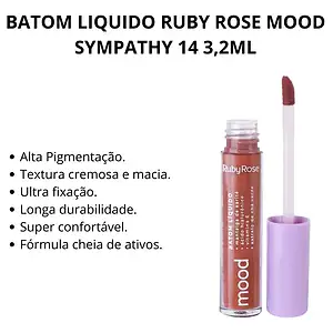 Batom Liquido Ruby Rose Mood Sympathy 14 3,2ml