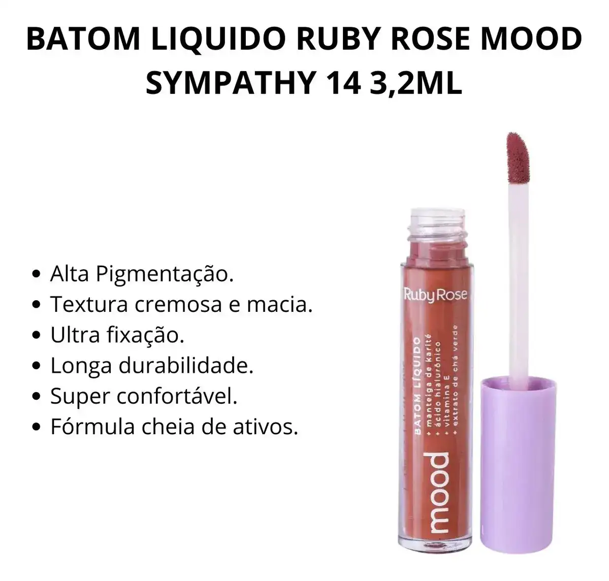 Batom Liquido Ruby Rose Mood Sympathy 14 3,2ml