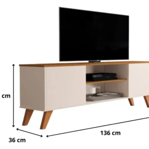 Rack Para Sala Bancada Portas Estante Tv Até 58 Home Helena