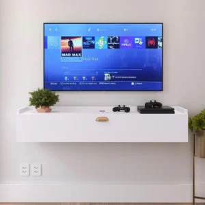 Rack Parede Pequeno Suporte Tv Multiuso Retrô Sala Quarto
