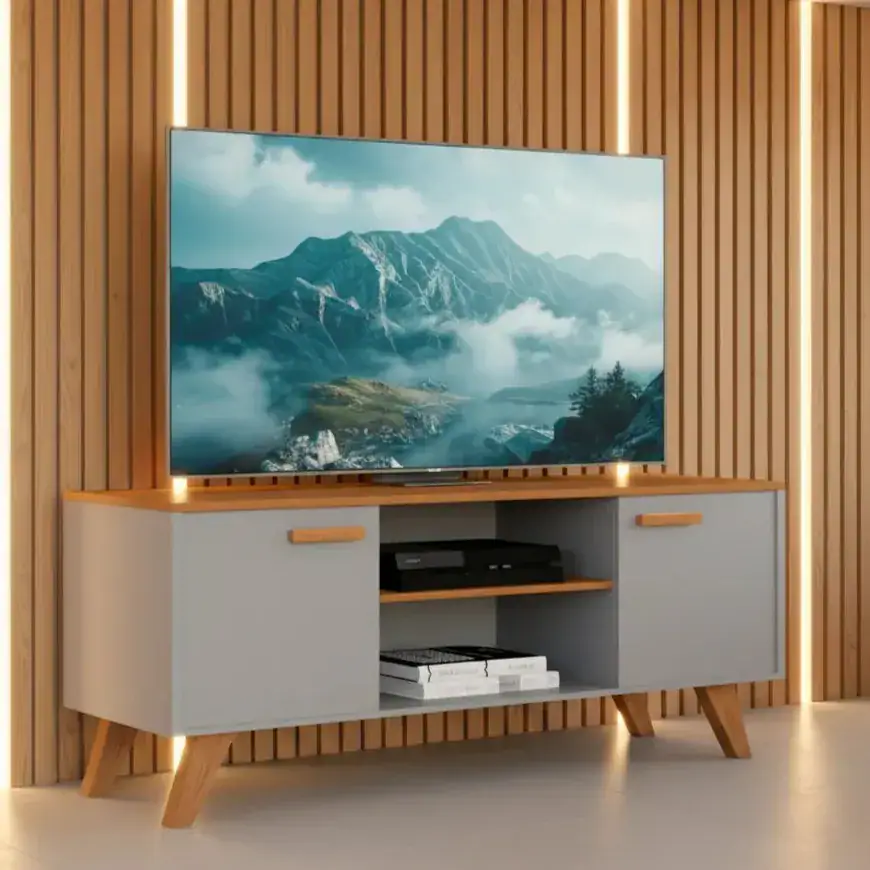 Rack Estante Rebeca 120 Cm Tv Até 55 Polegadas Porta - Imagem 6