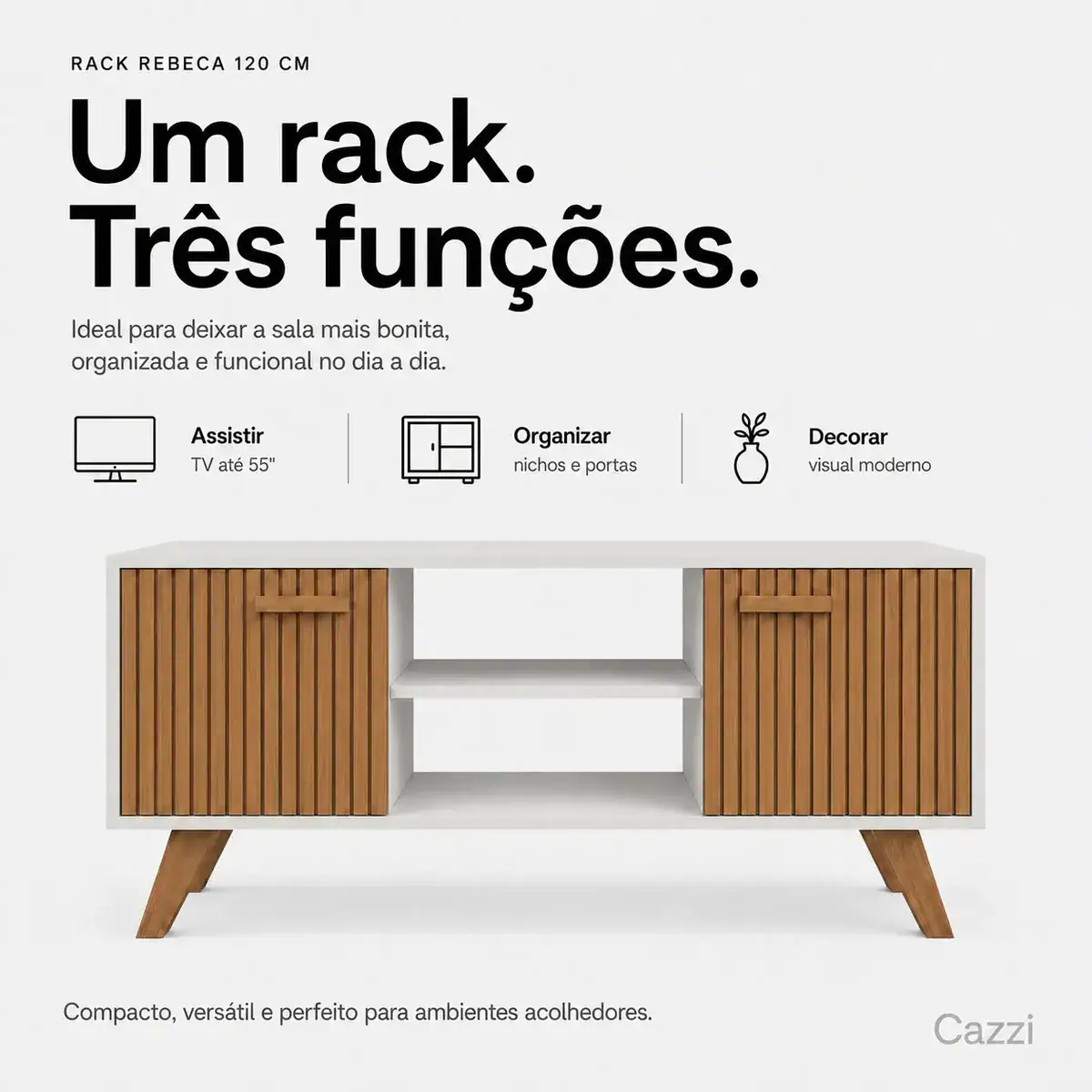 Rack Estante Rebeca 120 Cm Tv Até 55 Polegadas Porta