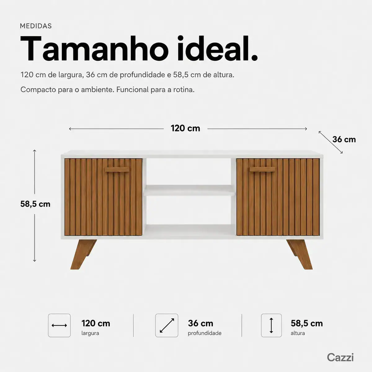 Rack Estante Rebeca 120 Cm Tv Até 55 Polegadas Porta - Imagem 4