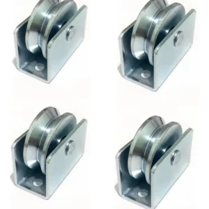 4 Roldana 1 1/2 V Com Caixa Para Portao De Correr