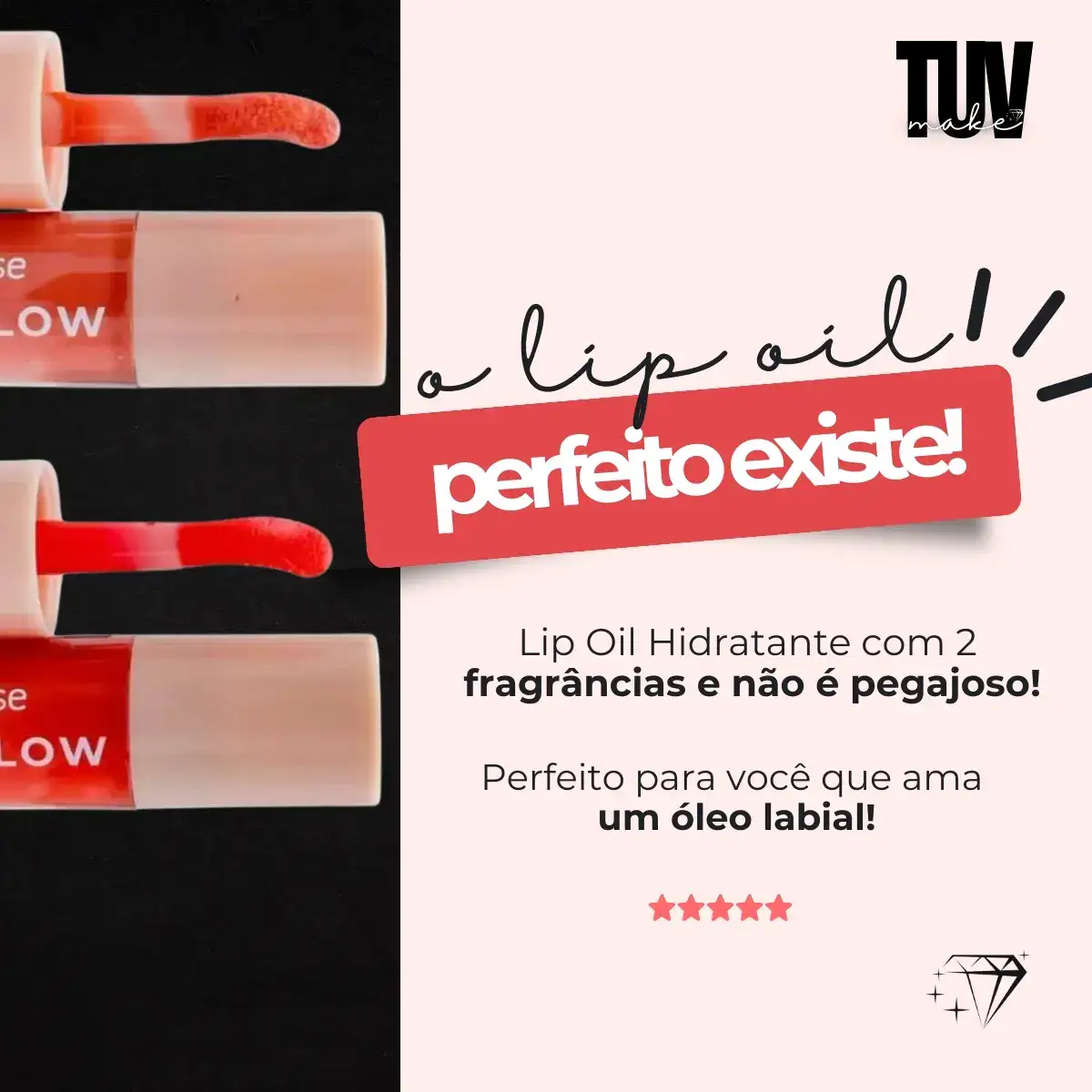 Kit 2 Lip Glow Óleo Labial Ruby Rose Gloss Hidratante - Imagem 4