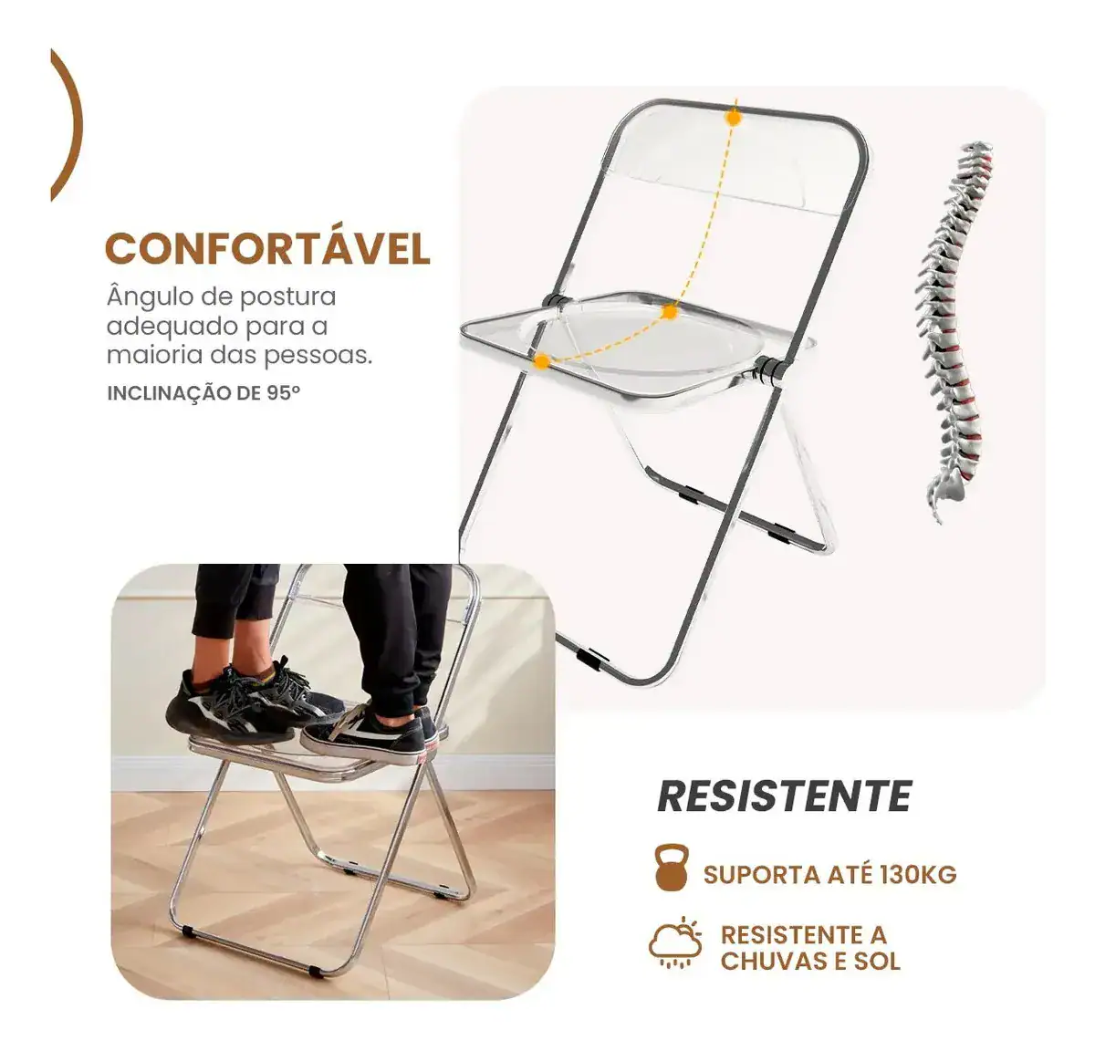 Cadeira Rozin Dobravel I 1 Unidade Retrô 40x75cm - Imagem 4