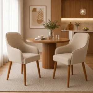 Kit Cadeira Jantar Stella Estofada Mesa Cozinha Área Gourmet