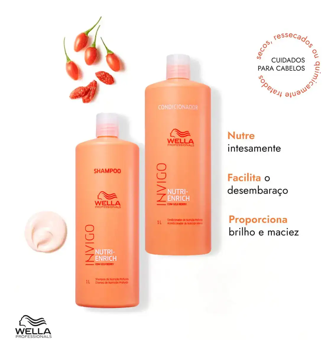 Kit Wella Invigo Nutri Enrich Shampoo Condicionador E Válvulas - Imagem 3
