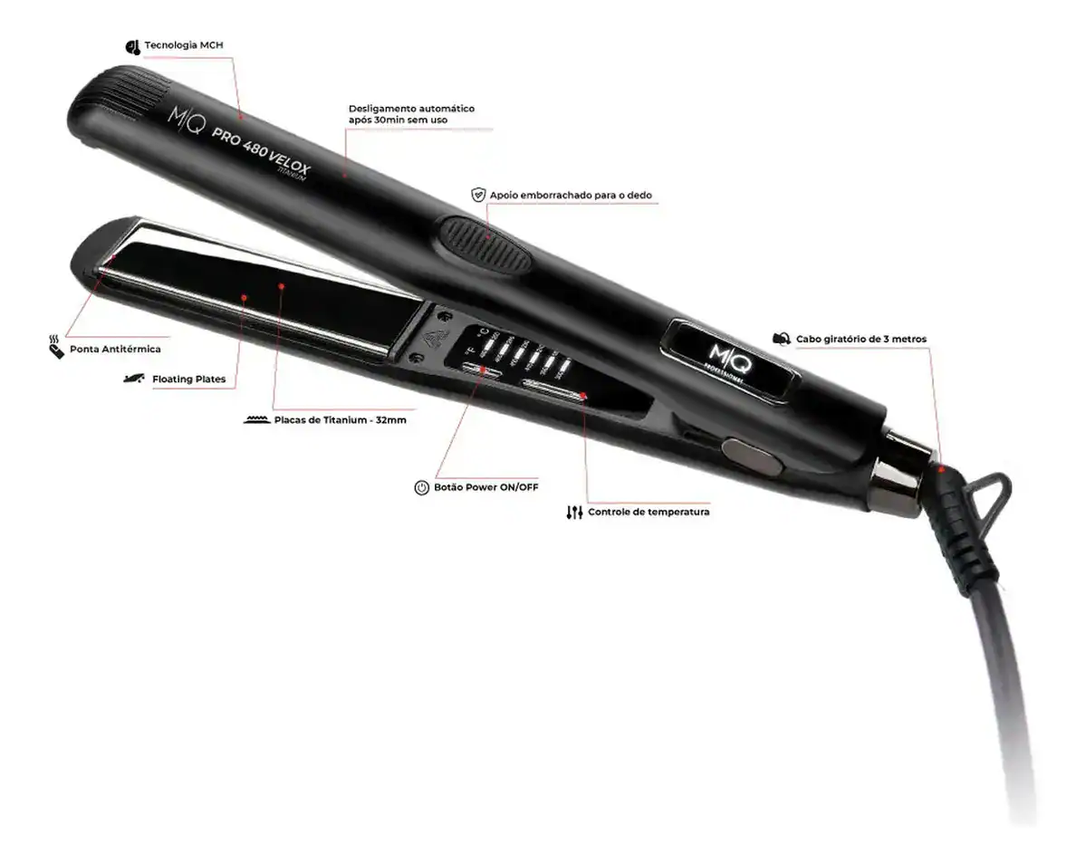 Chapinha Profissional de Alisamento Pro 480 Velox Mq Professional