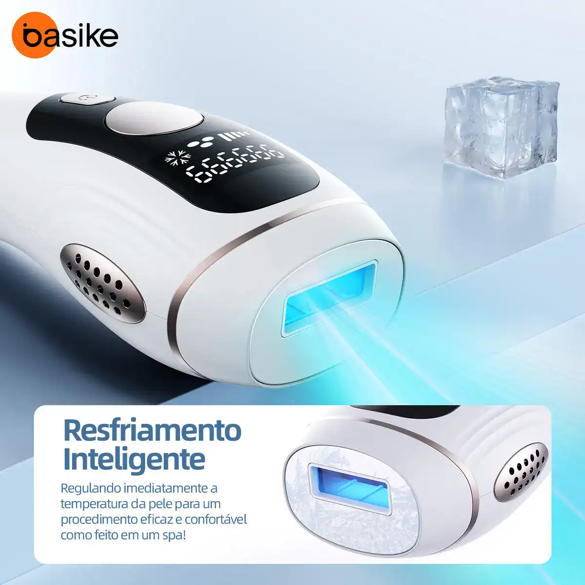 Depilador A Laser Luz Pulsada IPL Basike Sensacao Gelo Indolor Depilacao Definitiva 1 Milhao Disparos 9 Niveis Rosto Corpo aparelho depilacao feminino depilação a laser laser depilacao depilacao intim - Imagem 2