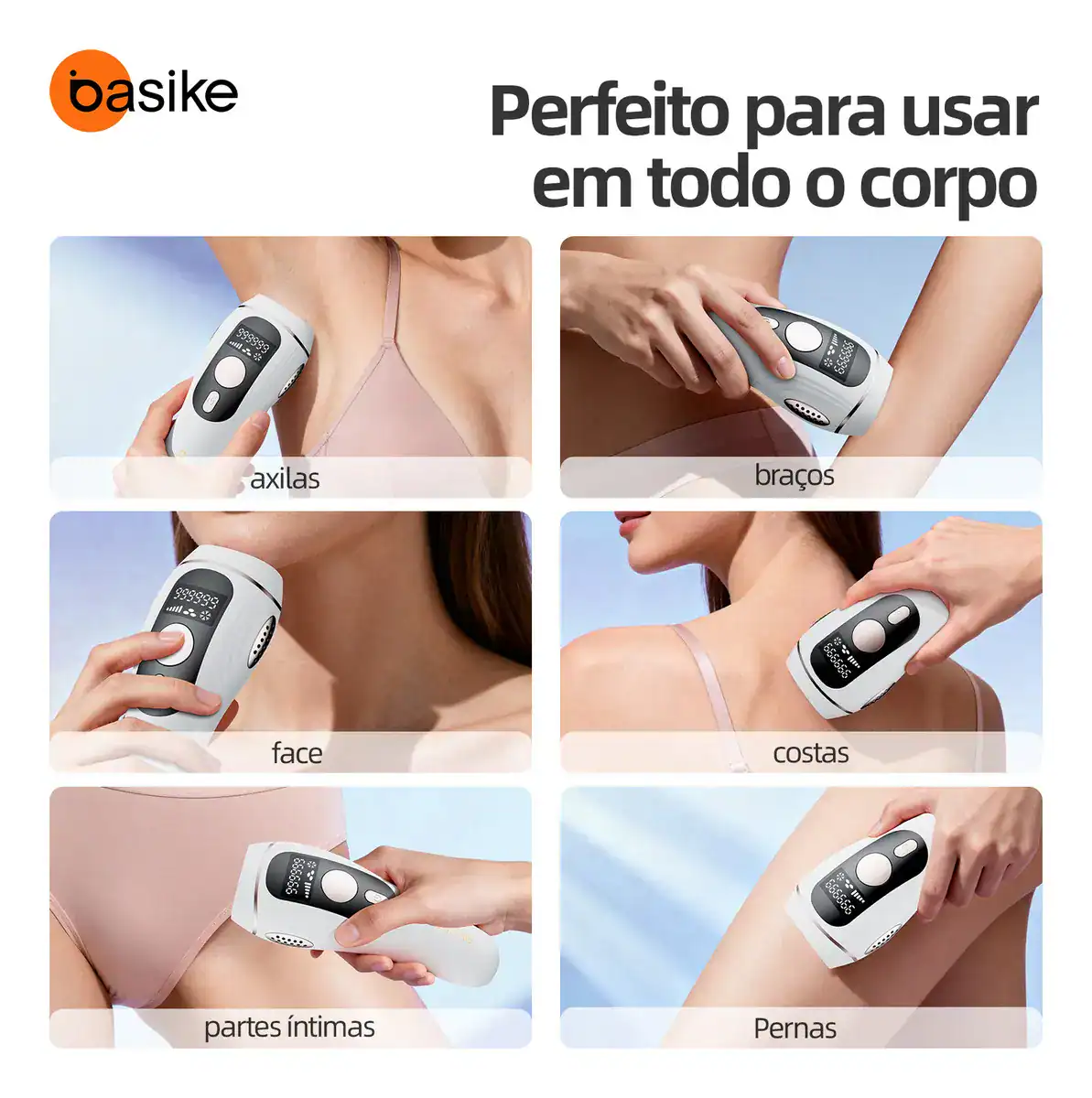 Depilador A Laser Luz Pulsada IPL Basike Sensacao Gelo Indolor Depilacao Definitiva 1 Milhao Disparos 9 Niveis Rosto Corpo aparelho depilacao feminino depilação a laser laser depilacao depilacao intim - Imagem 4