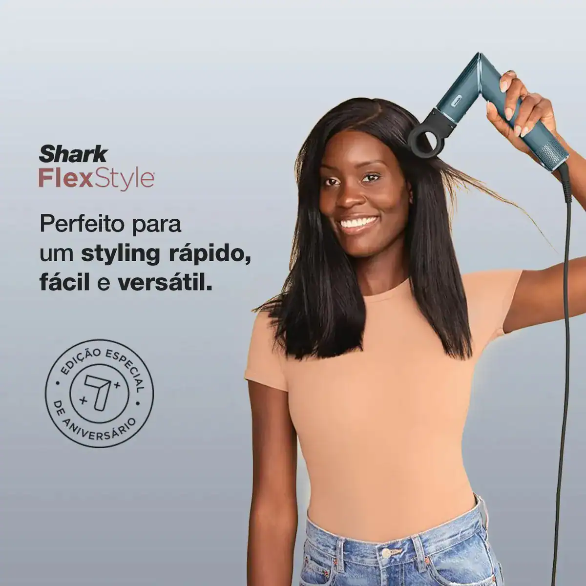 Secador e Modelador Shark Beauty FlexStyle Teal, 5 em 1, com 5 Acessórios e Necessaire, 220 v