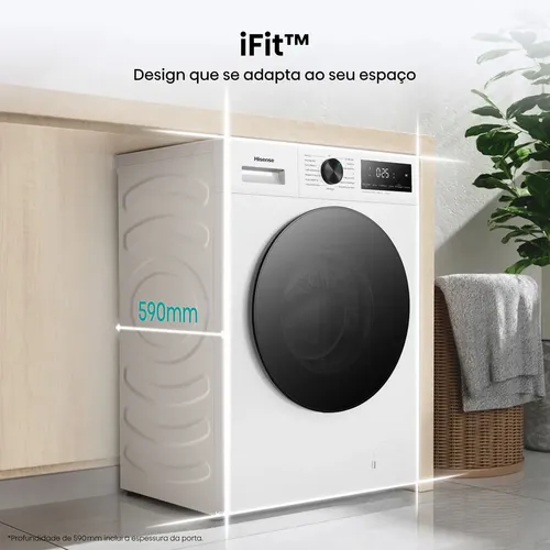 Lava e Seca Hisense 1i Branca 11kg / 7kg Inverter 15 programas 220V WD1i1141BW1 - Imagem 9
