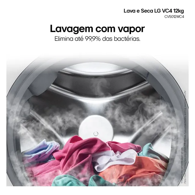 Lava E Seca LG Smart Vc4 12kg Branca Com Inteligência Artifi Cor Branco - Imagem 2