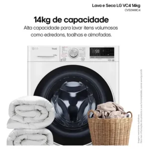 Lava e Seca Smart LG VC4 14kg Branca com Inteligência Artificial AIDD - 220V