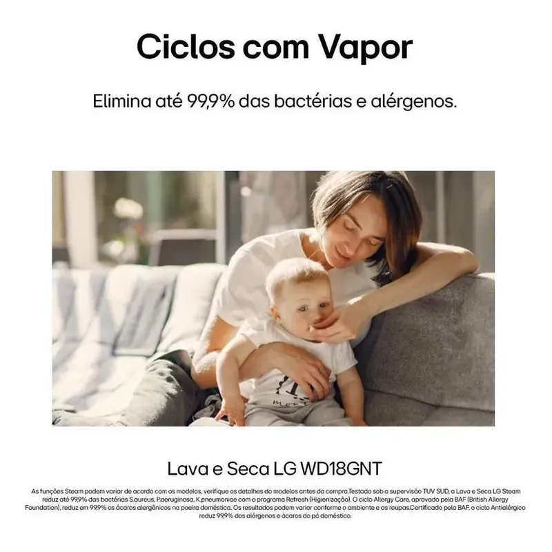 Lava E Seca LG Smart 95cm Com Ia 18kg Em Aço Inox Preto 220v Preto - Imagem 2