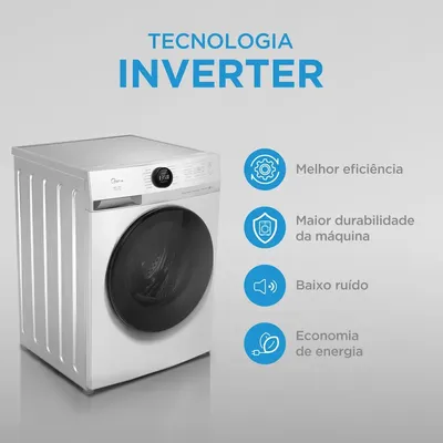 Lava E Seca 11kg Branca Slim Conectada Midea Branco - Imagem 5