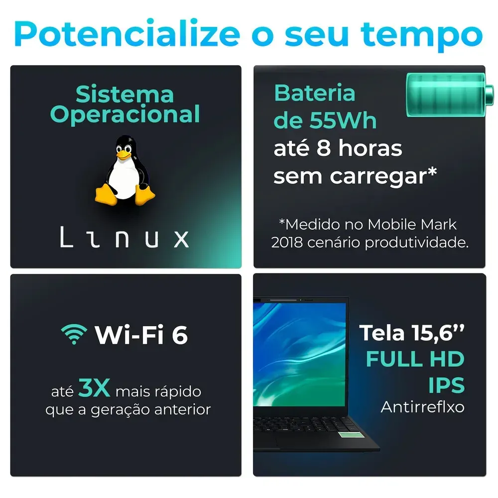 Notebook Positivo Vision N15M Intel N100 8GB RAM 256GB SSD com Tela 15.6 - Imagem 3