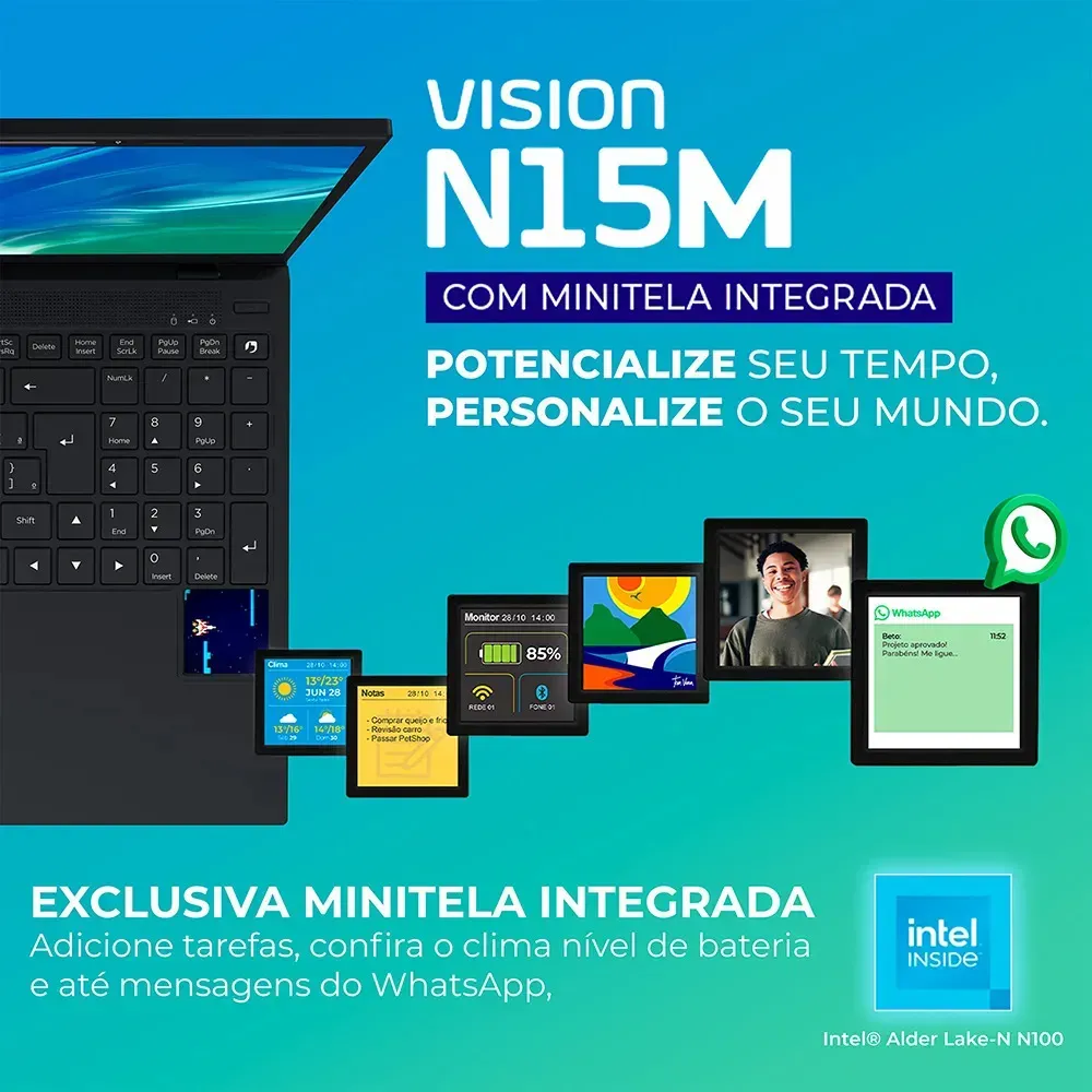 Notebook Positivo Vision N15M Intel N100 8GB RAM 256GB SSD com Tela 15.6 - Imagem 7