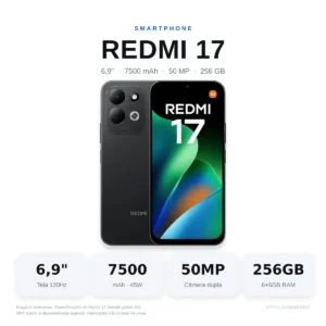 Xiaomi Redmi 17 12GB (RAM 6GB+6GB) 256GB ROM Dual Chip Nfc Versão Global