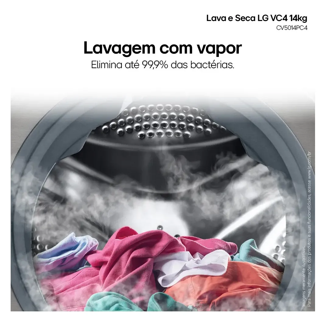Lava e Seca Smart LG Vc4 Inox 14kg Cv5014pc4 IA - Imagem 11