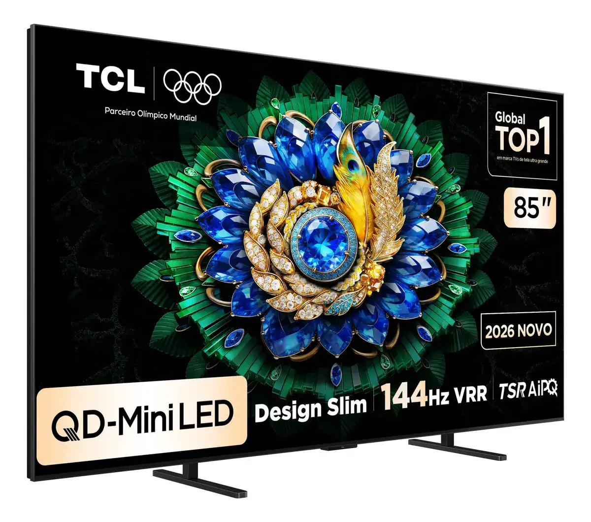 Smart Tv Tcl 85 Polegadas Qd-Mini Led 4k A400m Wifi Bluetooth Google Tv Hdr10+ 144 Hz Vrr 85a400m