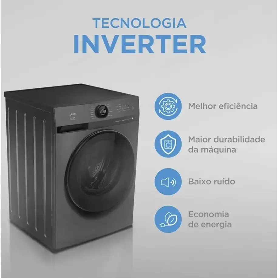 Lava E Seca 11kg Titanium Slim Conectada Midea