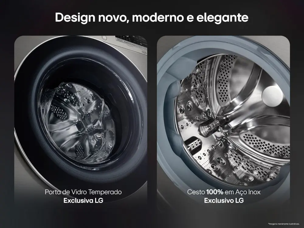 Lava E Seca Smart LG Vc4 14kg Inox Look Com Inteligência Artificial - Imagem 4