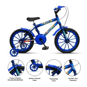Bicicleta Infantil Aro 16 Ello Bike Menino Criança Cor Azul