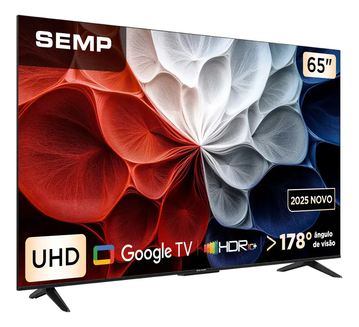 Smart Tv Semp 65 Polegadas Led Hva 4k S62 Wifi Bluetooth Google Tv 3 Hdmi Hdr10+ Dolby Audio 65s62 - Imagem 4
