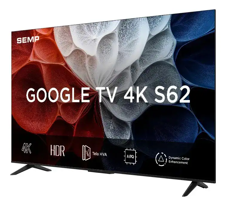 Smart Tv Semp 65 Polegadas Led Hva 4k S62 Wifi Bluetooth Google Tv 3 Hdmi Hdr10+ Dolby Audio 65s62 - Imagem 3