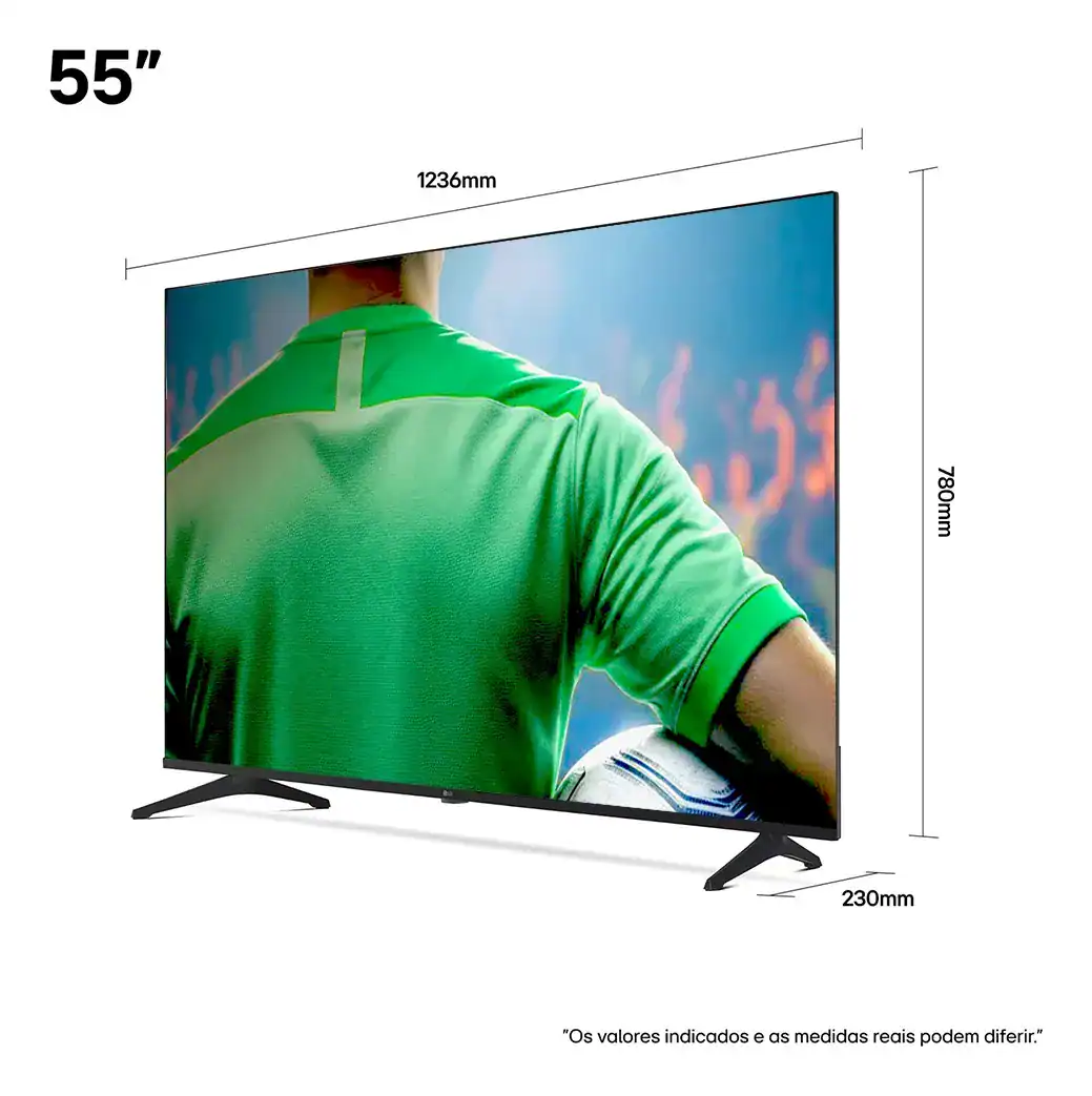 Smart TV LG UHD AI UA75 55 polegadas HDR10 Pro Processador α7 AI Ger8 webOS 25 - Imagem 2