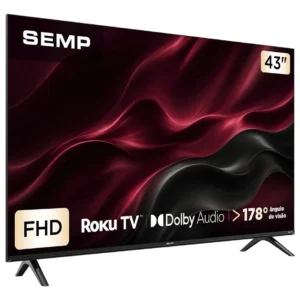Smart Tv Semp 43 Polegadas Led Full Hd S42r Roku Tv Wi-Fi Dolby Audio Brilho Até 240 Nits 43s42r