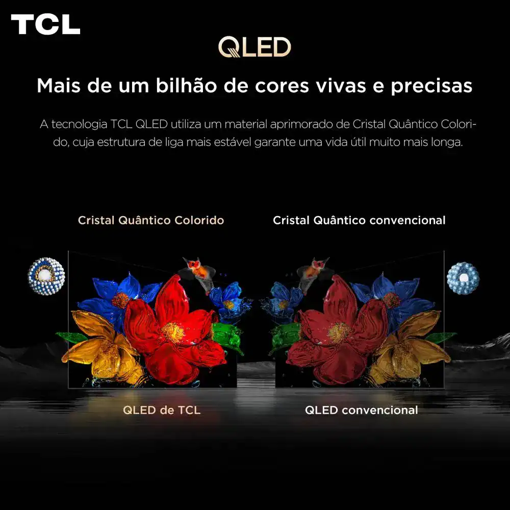 Smart TV TCL 75 Polegadas QLED 4K P8L WiFi Bluetooth Google TV HDR10+ 144 Hz VRR 75P8L - Imagem 2